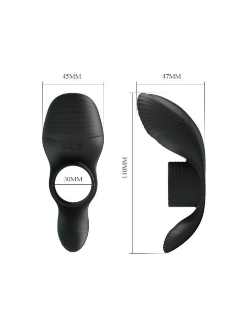 Nakładka na penis Pretty Love z 7 funkcjami wibracji Black