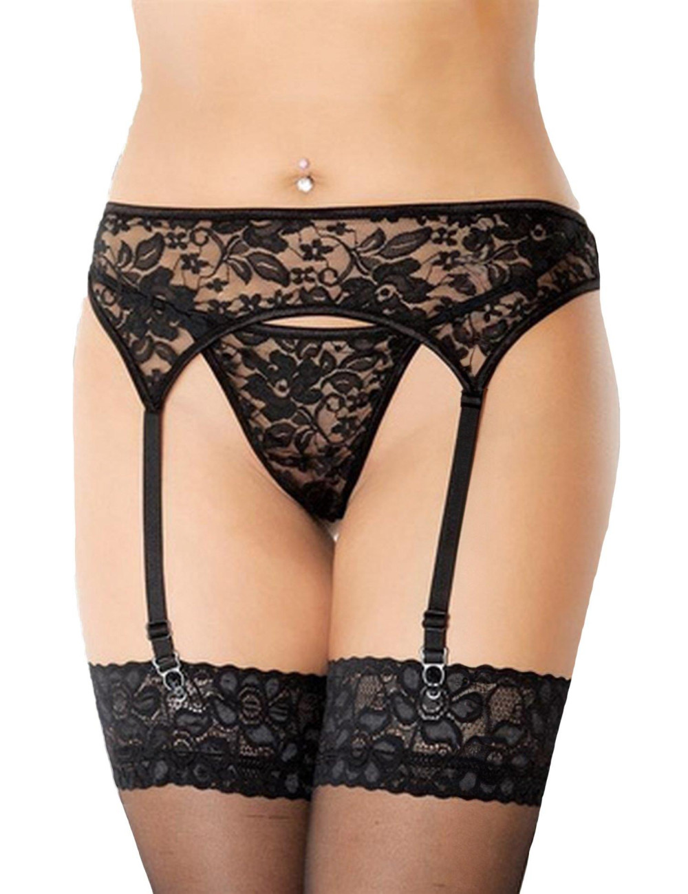 SoftLine Collection Pas do pończoch 3310 Czarny M/L
