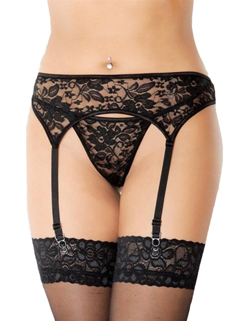 SoftLine Collection Pas do pończoch 3310 Czarny M/L