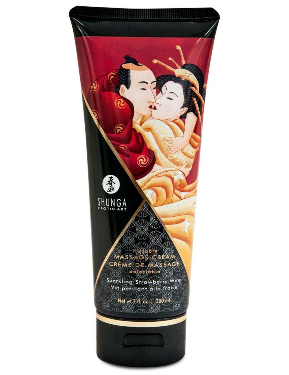 Shunga Massage Cream Sparkling Strawberry Wine - jadalny krem 165ml