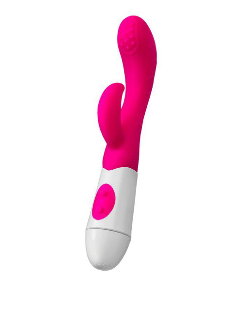 A-TOYS, Vibrator Nessy with Clitoral Stimulator, Silicone, Pink, 20 cm, 10 speeds, 2xAAA
