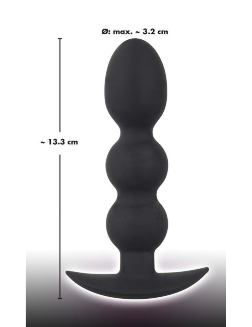 Black Velvets Plug Analny Silikonowy Heavy Beads 13,3 cm Czarny
