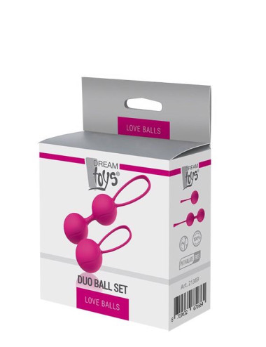 Pleasure Balls & Eggs Duo Ball Set – Zabawki bez wibracji, kulki silikonowe, trening mięśni Kegla