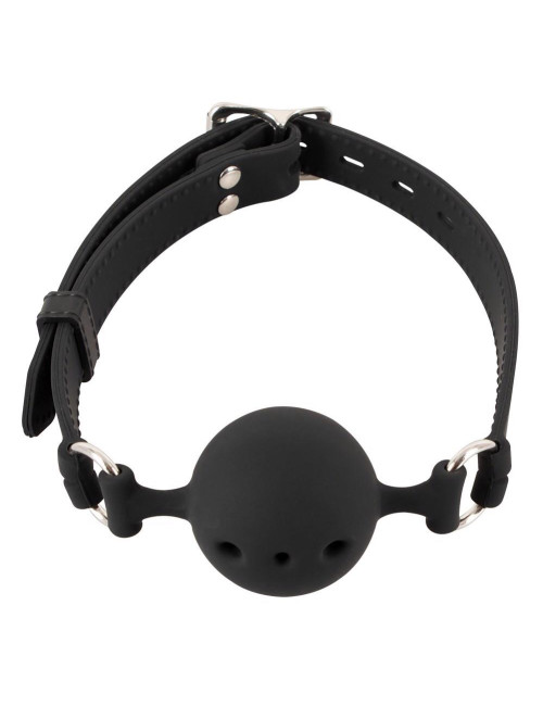 Silicone Gag Knebel Silikonowy czarny, BDSM Zabawki, Regulowany pasek 4 cm