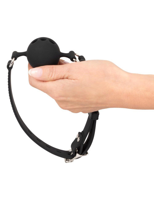Silicone Gag Knebel Silikonowy czarny, BDSM Zabawki, Regulowany pasek 4 cm