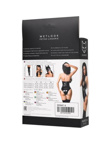 Wetlook body Marcia - black XL