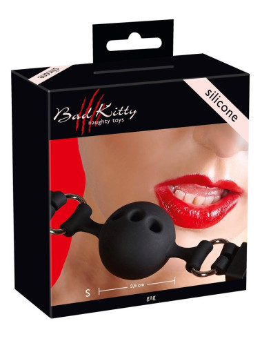 Gag Silicone - silikonowy knebel BDSM z otworami powietrznymi, regulowany pasek