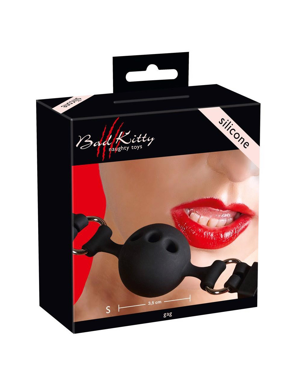 Gag Silicone - silikonowy knebel BDSM z otworami powietrznymi, regulowany pasek