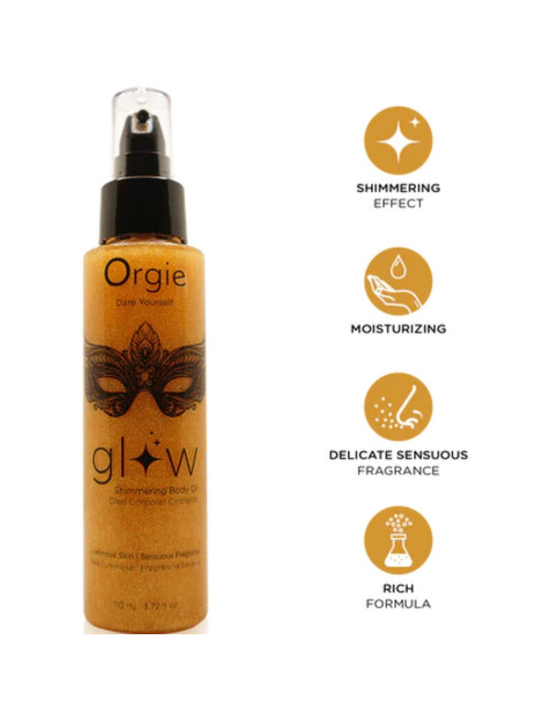Glow Shimmering Body Oil – Afrodyzjak dla Kobiet, Olejek do Ciała, Rozświetlający Złoty Blask