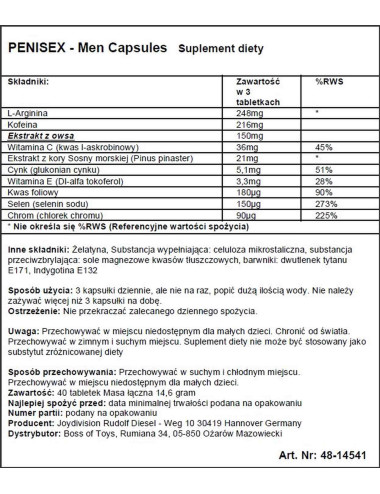 Supl.diety-PENISEX - Men Capsules, 40 capsules
