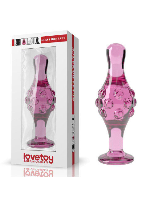 Szklany plug anal Glass Romance Pink – 4.5 cali (11.3 cm), 3.7 cm średnicy