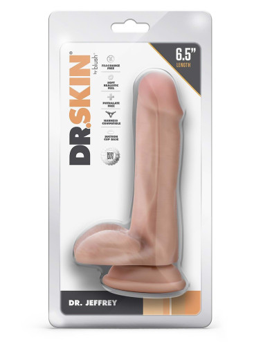 Blush Dr. Skin Jeffrey 6.5" - realistyczne dildo z kulkami beżowe