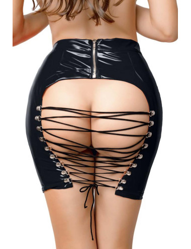 Wetlook skirt Leanne - black L