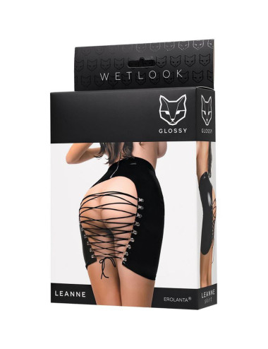 Wetlook skirt Leanne - black XL