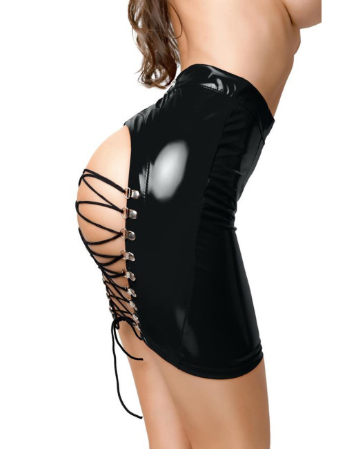 Czarna spódnica wetlook Glossy Leanne S