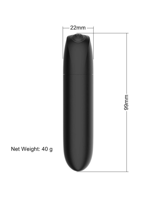 Stymulator-Rechargeable Powerful Bullet Vibrator USB 20 Functions - Shine Black