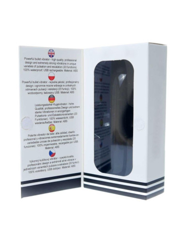 Stymulator-Rechargeable Powerful Bullet Vibrator USB 20 Functions - Shine Black