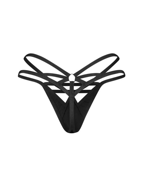 Obsessive Keira Lise Otwarte Stringi Czarne 2XL/3XL