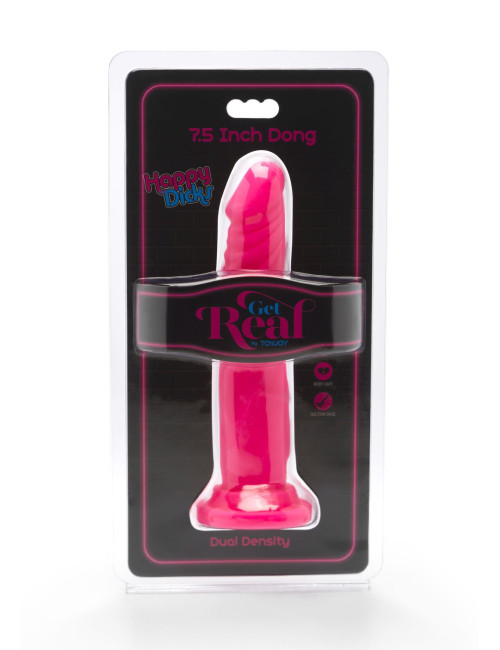 Happy Dicks Dong 7.5 inch Pink - realistyczne dildo z przyssawką, zabawki erotyczne, PVC bez ftalanów, 19 cm