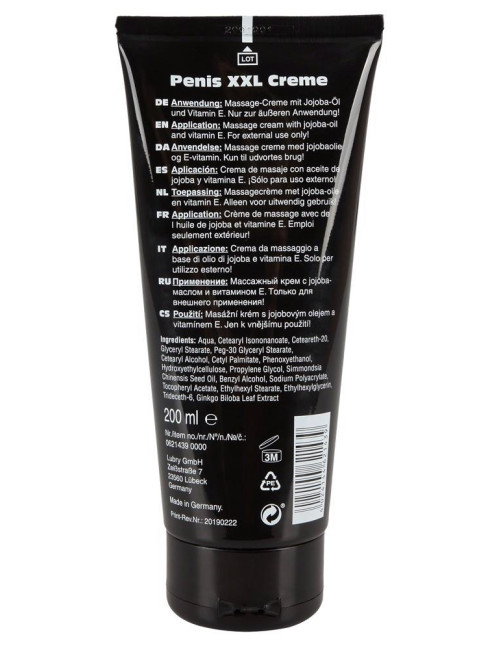 Penis XXL Krem Powiększający i Pielęgnacyjny 200 ml