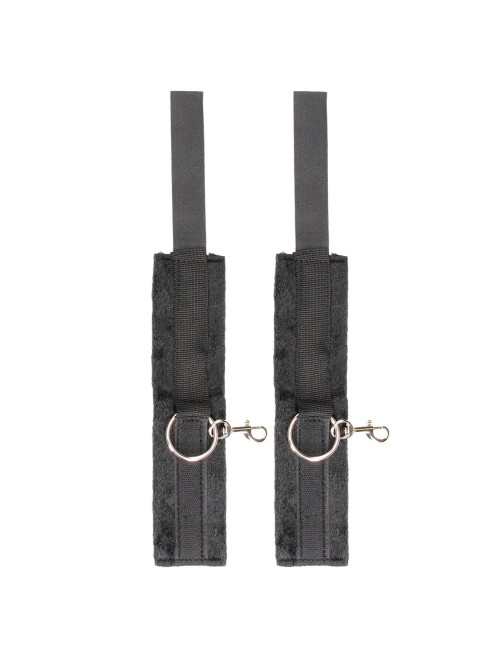 Velcro Hogtie z futrzanymi kajdankami na ręce i nogi, rzepowe zapięcie – zabawki BDSM, kagańce
