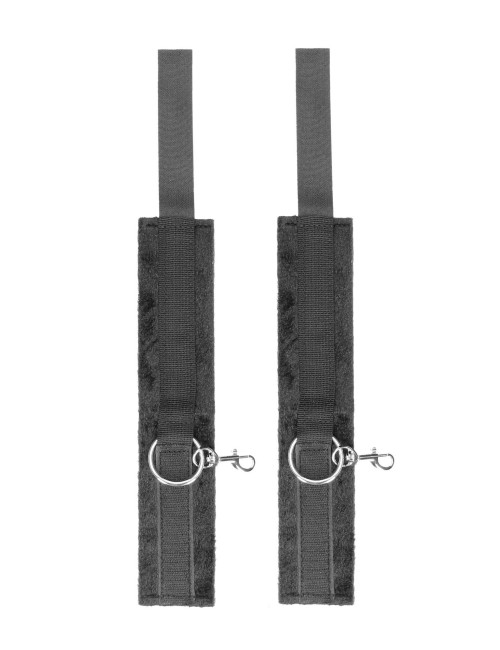 Velcro Hogtie z futrzanymi kajdankami na ręce i nogi, rzepowe zapięcie – zabawki BDSM, kagańce