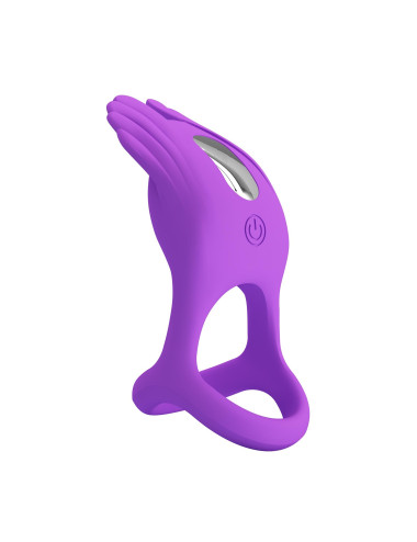 PRETTY LOVE - VIBRANT PENIS RING SILAS Black, 7 vibration functions