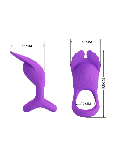 PRETTY LOVE - VIBRANT PENIS RING SILAS Black, 7 vibration functions
