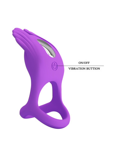 PRETTY LOVE - VIBRANT PENIS RING SILAS Black, 7 vibration functions