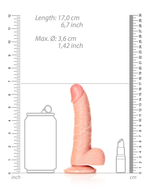 RealRock Zakrzywione Dildo Realistyczne z Przyssawką 15,5 cm