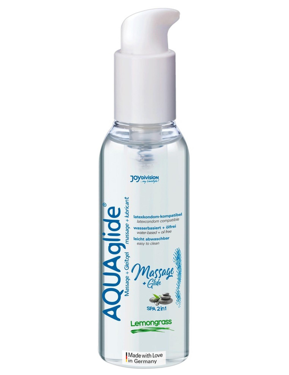 AQUAglide Massage+Glide Lemongrass – żel/sprej do masażu 200 ml afrodyzjaki, woda kompatybilny z prezerwatywami