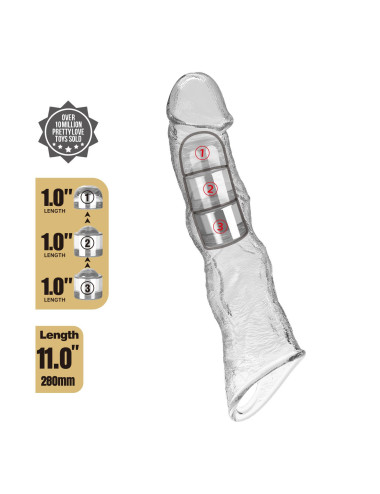 Pretty Love Extension Penis Sleeve with Modular Length Blocks Clear – 28 cm