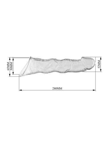 Pretty Love Extension Penis Sleeve with Modular Length Blocks Clear – 28 cm