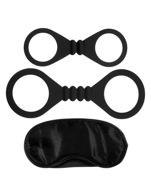 Kajdanki- Me You Us Bound To Please Blindfold Wrist And Ankle Cuffs Black