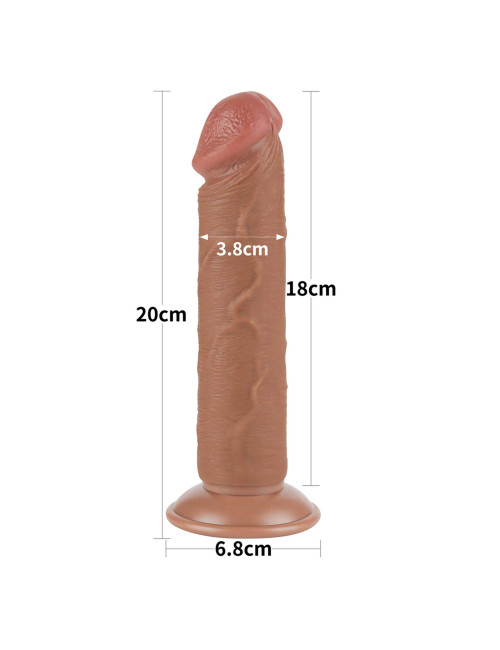 Lovetoy Dwuwarstwowe Dildo 8 cali Brown