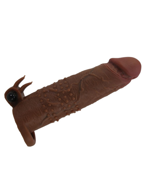 Pretty Love Quillon – 20 cm Wibrująca Nakładka na Penisa i Przedłużka, Zabawki dla Par, 5 cm Średnica