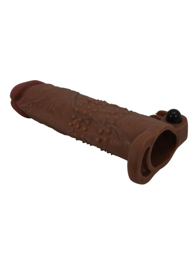 Pretty Love Quillon – 20 cm Vibrating Penis Sleeve Brown