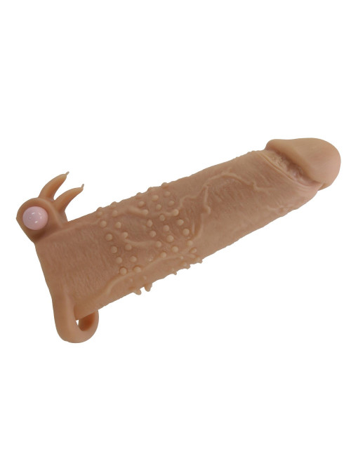 Pretty Love Quillon – 20 cm Vibrating Penis Sleeve Natural