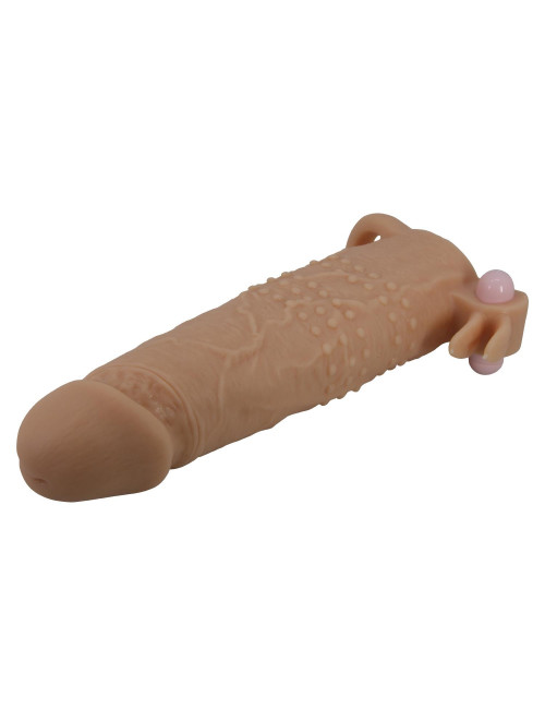 Pretty Love Quillon – 20 cm Vibrating Penis Sleeve Natural