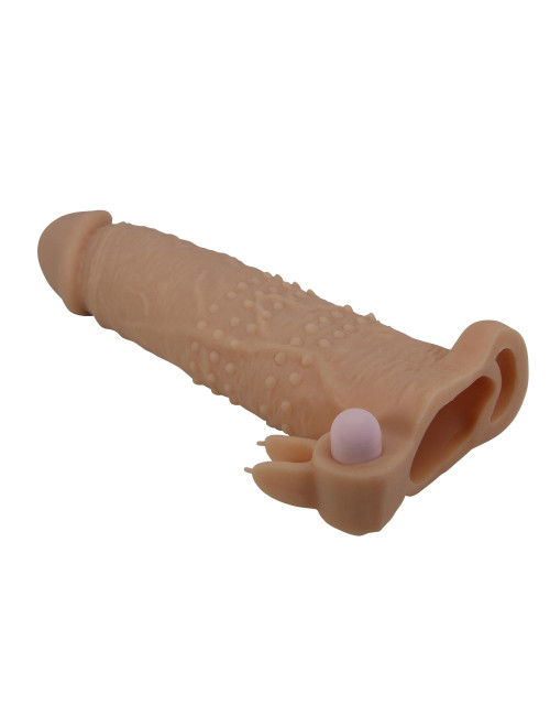 Pretty Love Quillon – 20 cm Vibrating Penis Sleeve Natural