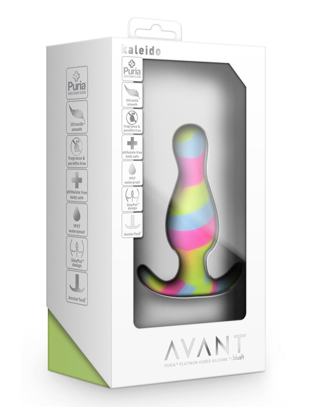Avant Kaleido Lime Analny Plug Silikon Puria Ultrasilk StayPut