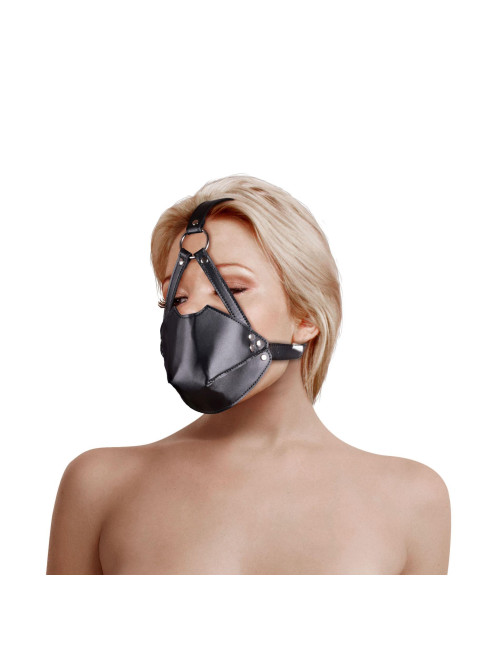 Ouch! Head Harness z Maską, Kneblem Kulkowym i PU Leather