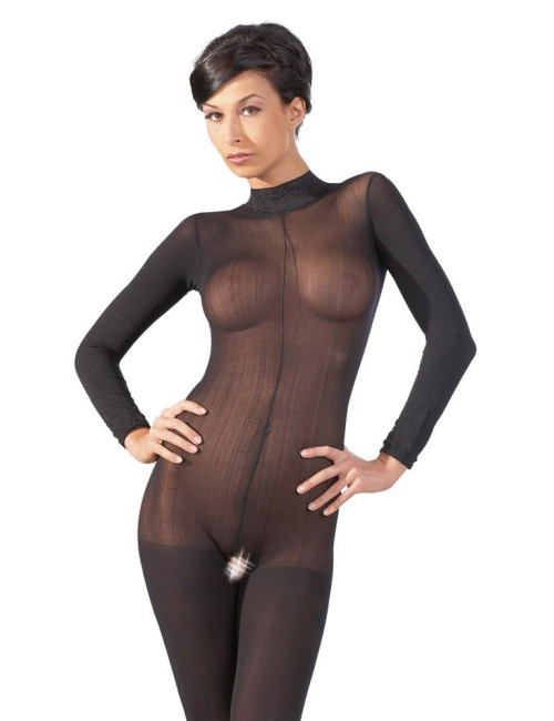 NO:XQSE Catsuit z Koronkowym Kołnierzem M/L