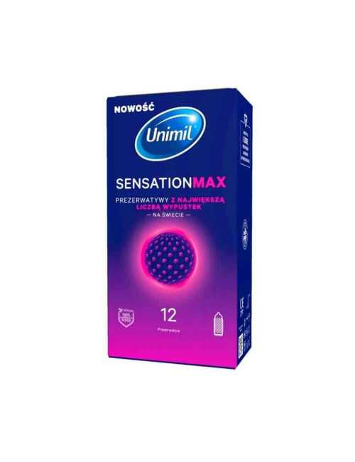 Prezerwatywy Unimil Sensation Max BX12 PL – Stymulujące Afrodyzjaki, 12 sztuk