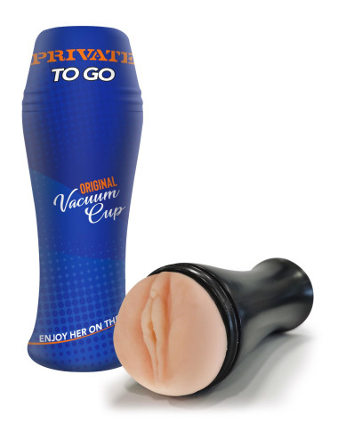 Original Vacuum Cup To Go Light Skin Tone - Masturbator z Real Skin Sleeve
