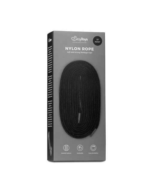 Wiązania BDSM Nylon 10m czarne – Bondage Rope 0,8 cm, Kagańce, bezpieczne dla par