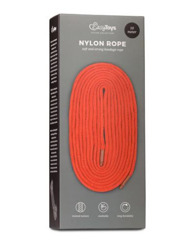 Wiązania-Red Bondage Rope 10m – Nylonowy Kagańce BDSM, Bezpieczny, Czerwony