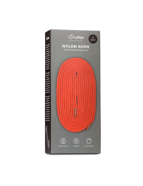 Wiązania-Red Bondage Rope 10m – Nylonowy Kagańce BDSM, Bezpieczny, Czerwony