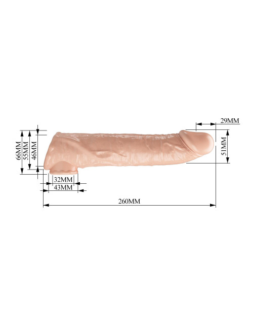 Pretty Love Nakładka Powiększająca na Penis 26 cm z Wkładkami