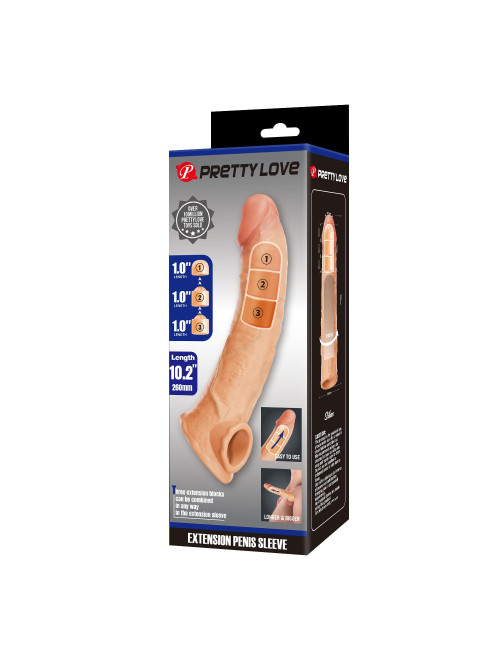 Pretty Love Nakładka Powiększająca na Penis 26 cm z Wkładkami